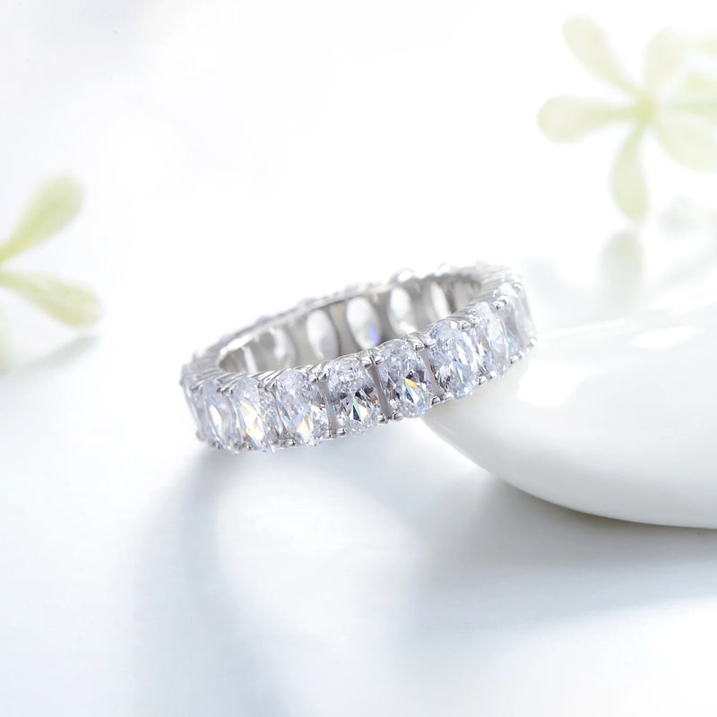 Modian New 100% 925 Sterling Silver Classic Oval Sparkling Finger Ring For Women Luxury AAAAA CZ Wedding Engagement Fine Jewelry