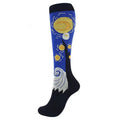 Oil Painting Compression Socks Men Women Mona Lisa Sky | SAMAG