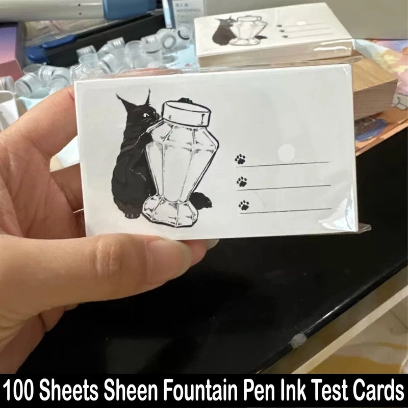 100 Sheets 54x90mm Sheen Fountain Pen Ink Test Cards Swatch Watercolor Paper Chromatography Paper Stationery School Supplies