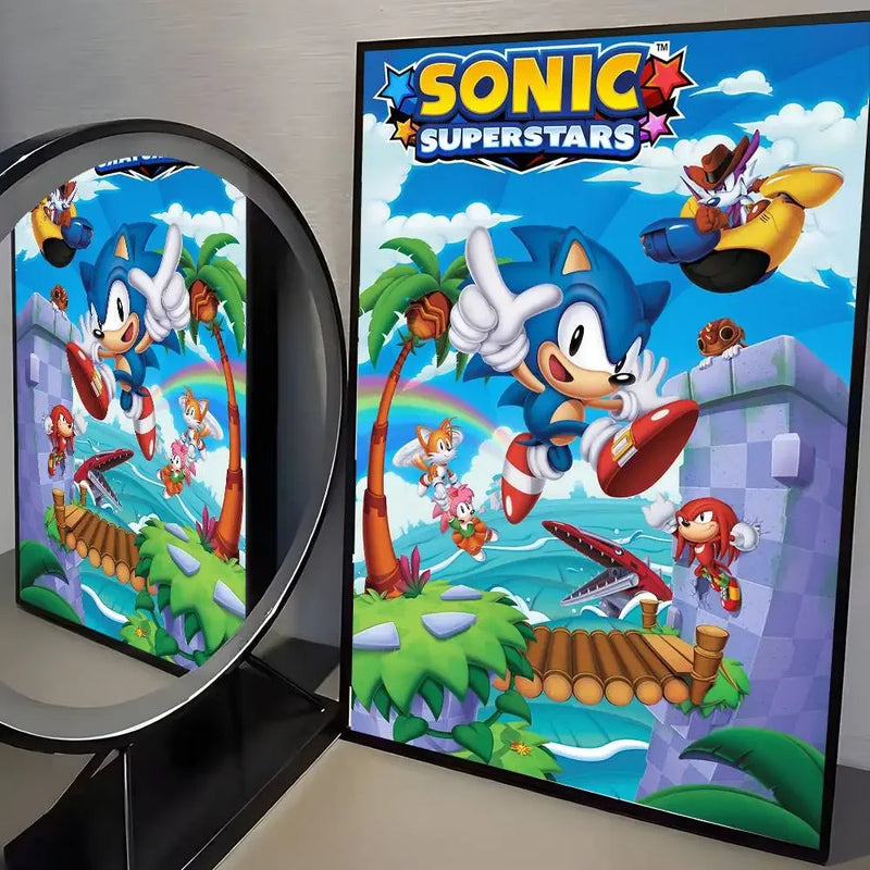 Sonic the Hedgehog HD Poster Art  Waterproof Wall Sticker for Home Living Room Bedroom Aesthetic Decoration