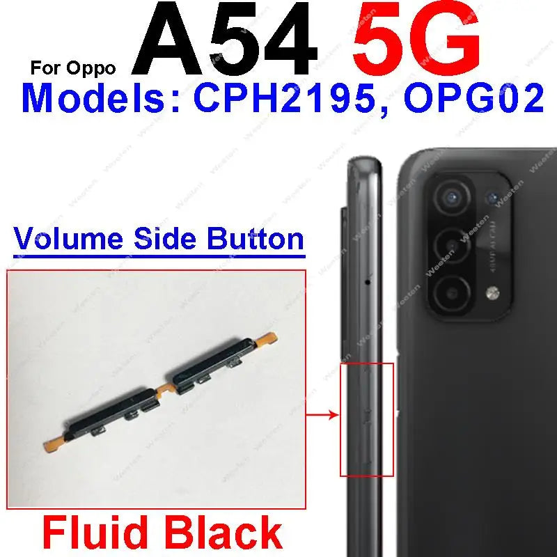Power Button + Volume Side Button For OPPO A53 A53S A54 A54s A74 4G/5G Up Down Volume Power Side Keys Flex Cable Parts