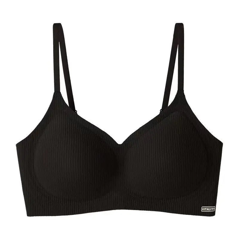 Women's Seamless Push-Up Bra Soft Support Brushed Anti-Sagging Palm Cup Comfortable Underwear for Small Breasts