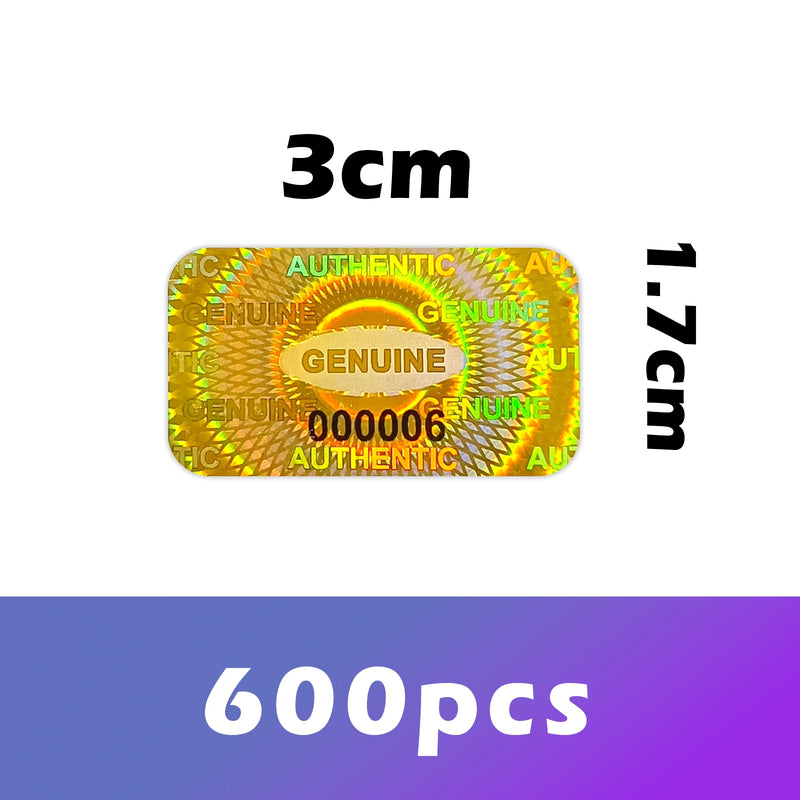 300/600/1200 pcs Security Seal Tamper Proof Stickers Holographic Warranty Void Laser Label with Serial Number Adhesive Labels
