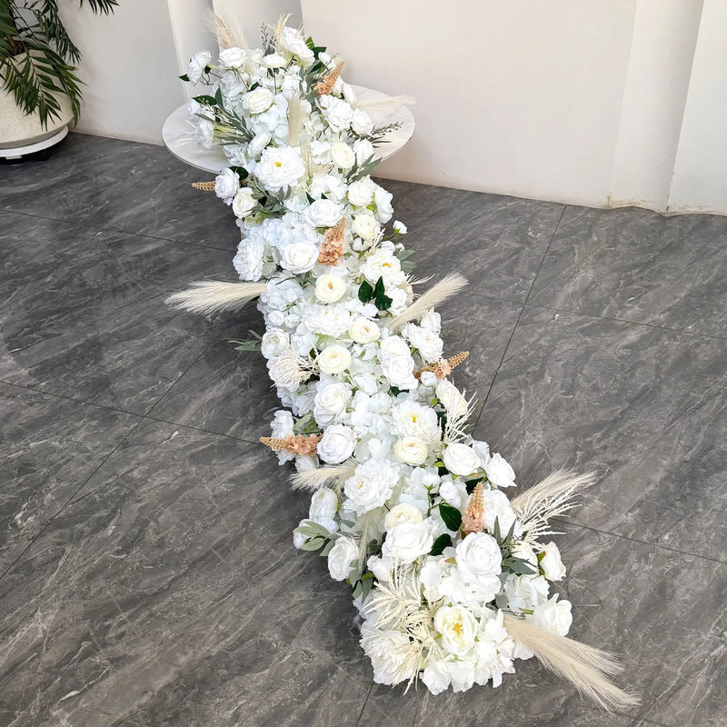 Uflower White Rose Cherry Blossom Wedding Arch Floral Row - View 7 | SAMAG