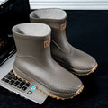 Men's Short Rain Boots Anti-Slip Work Boots Fishing Car Wash Labor Protection Water Shoes Lightweight Durable Rubber Material