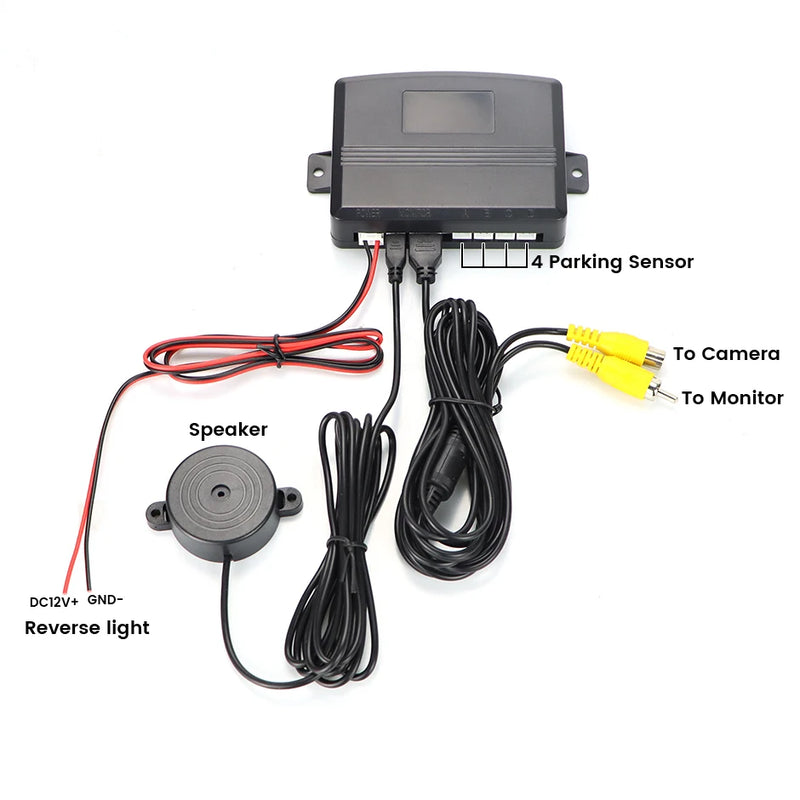 CVBS GreenYi Dual Core CPU Car Video Parking Sensor Reverse Backup Radar Assistance, Auto Parking Monitor Digital Display