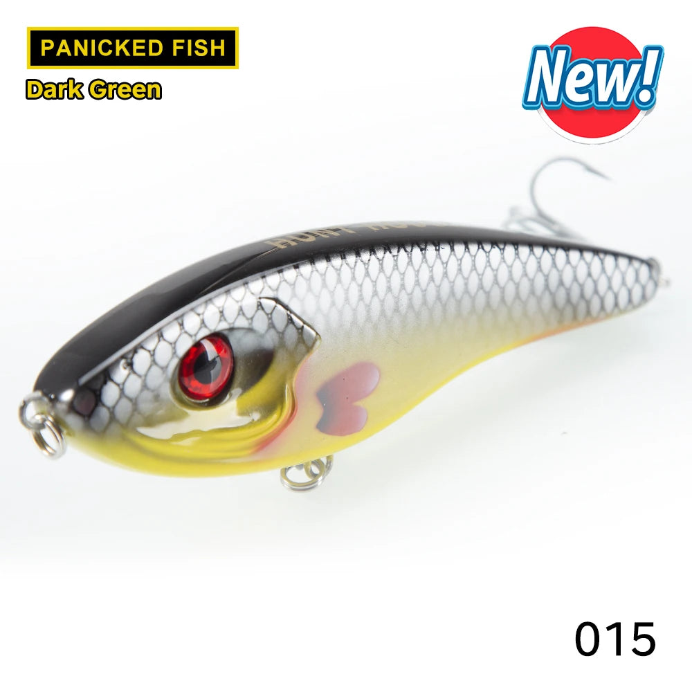 Hunthouse Musky Buster Jerkbait Fishing Lure 115mm/32g 145mm/55g Slow Sinking Loud Sound Vib Vibration For Sea Bass Pike LW129