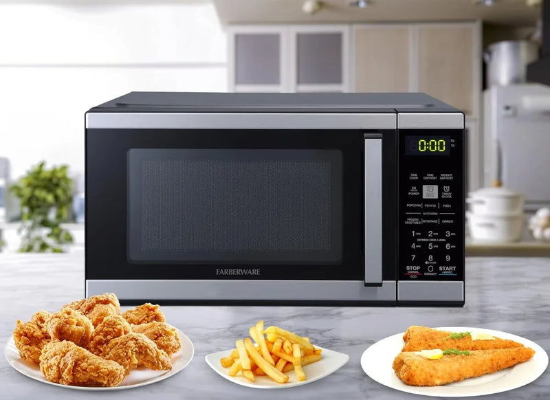 900W Countertop Microwave Oven, 0.9 Cu Ft with Auto Cook & Defrost, Easy Clean & Child Lock