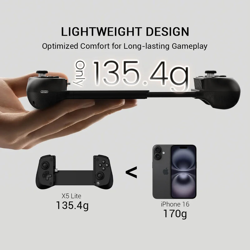 GameSir X5 Lite Mobile Gaming Controller for Android & iPhone Hall Effect Joystick, Lightweight Ergonomic Phone Controller