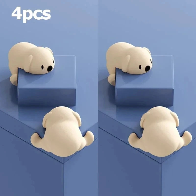 4Pcs Baby Silicone Corner Protectors Table Corners Bear Collision Protectors Children's Collision Protectors Safety Protection