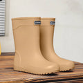New Fashion Men Rain Shoes Waterproof Mid-Calf Boots Non-slip Work Rubber Outdoor Fishing Male Comfort Causal Footwears