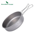 Boundless Voyage Camping Cooking Pot Multifunctional Titanium Steamer Soup Pot Frying Pan Set with Lid Outdoor Mess Kit Ti2057C