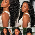 13x6 13x4 Brazilian Virgin Human Hair Jerry Kinky Curls Lace Front Wig 250% Density Pre‑Plucked With Bleached Knots For Black Women Natural Kinky Curls For Daily Dating Party And Special Occasion Hairstyle