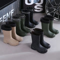 Stylish Men's Tall Rain Shoes New Cinch-Top Waterproof Non-Slip Mid-Calf Boots for Work Fishing Kitchen Use