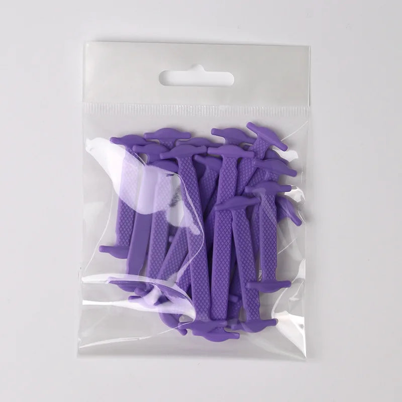 New Silicone Shoe Laces Elastic No Tie Shoelaces 16 PCS for Sneakers Quick Put on And Take Off Safety Lazy Shoe Lace Accessories