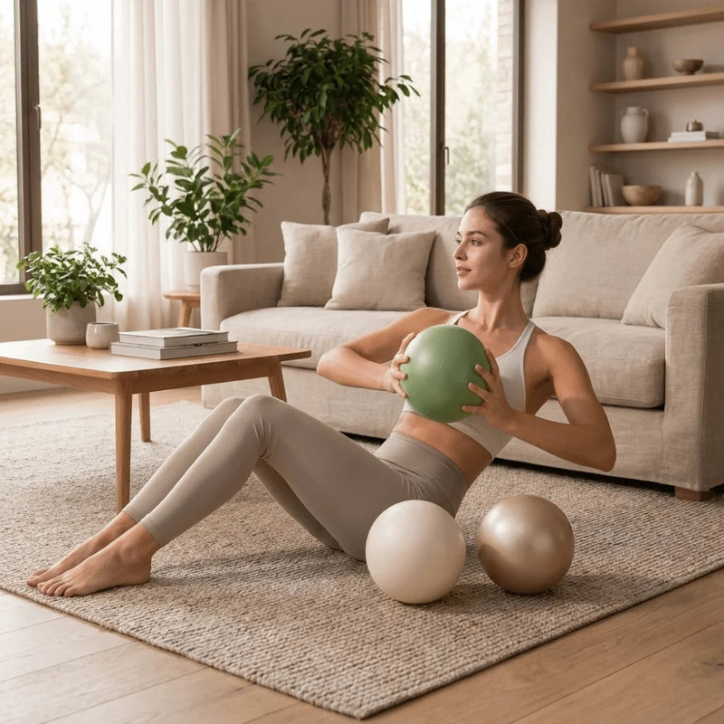 Household 22 cm Yoga Ball Soft Thickened Pilates Ball Anti-Burst Slip Resistant Fitness Pilates Ball Women