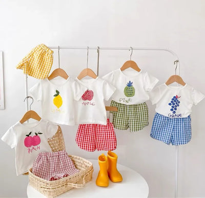 Fashion Baby Girl's Short Sleeve Suit Fruit Print Sets | SAMAG