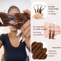 12A Body Wave Chocolate And Natural Black Pre-Separated Feather Crochet Invisible Crochet Hair Extensions Body Wave Crochet Human Hair For Women