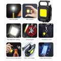 Rechargeable Keychain Flashlight Portable Mini COB Work Lights With 90° Foldable Side Lights Super Bright Flashlight for Camping