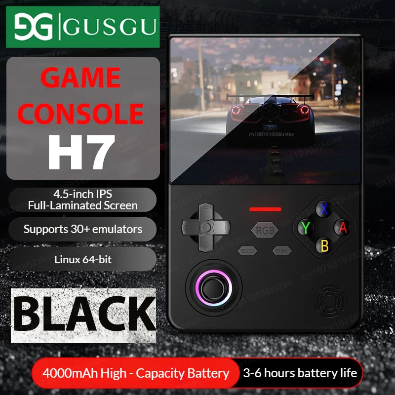 Original GUSGU H7 Portable Handheld Game Console 64 Bit Linux Retro 4.5'' IPS Screen 128G/64G for Children Gift 4000mAh Battery