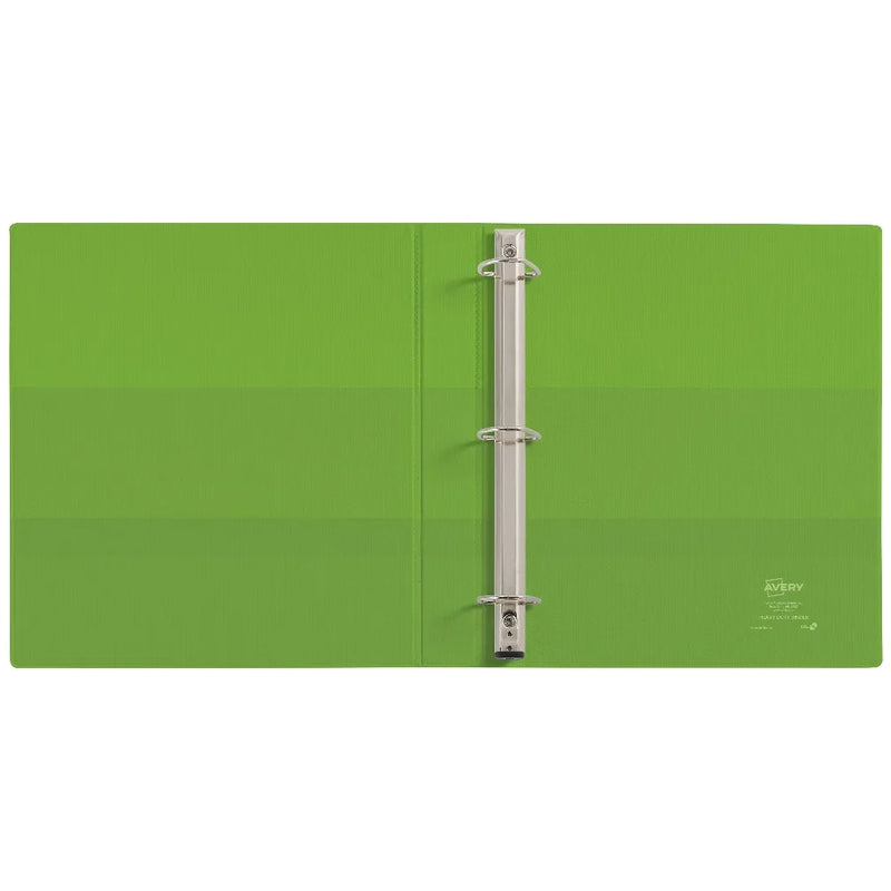 Letter Size 1 Inch Slant D Ring Binder with 2 Inch Capacity Green Binder for School Office Organizer Three Round Rings for Loose Leaf Paper Report Presentation Heavy Duty Binder with Inside Pocket and Clear Cover for
