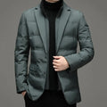 Winter Men's Coldproof Windproof Down Jacket Suit Scarf Collar Simple Down Jacket  Male Clothing