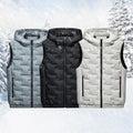 Men Autumn Winter Thickened Waistcoat Hooded Sleeveless Zipper Placket Vest Coat Down Vest Outwear Men's Iinsulated Vest