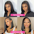 Straight 13x4 Short Bob Remy Hair HD Transparent Lace Full Lace Frontal Wigs 100% Human Hair For Women 4x4 5x5 Lace Closure Wig