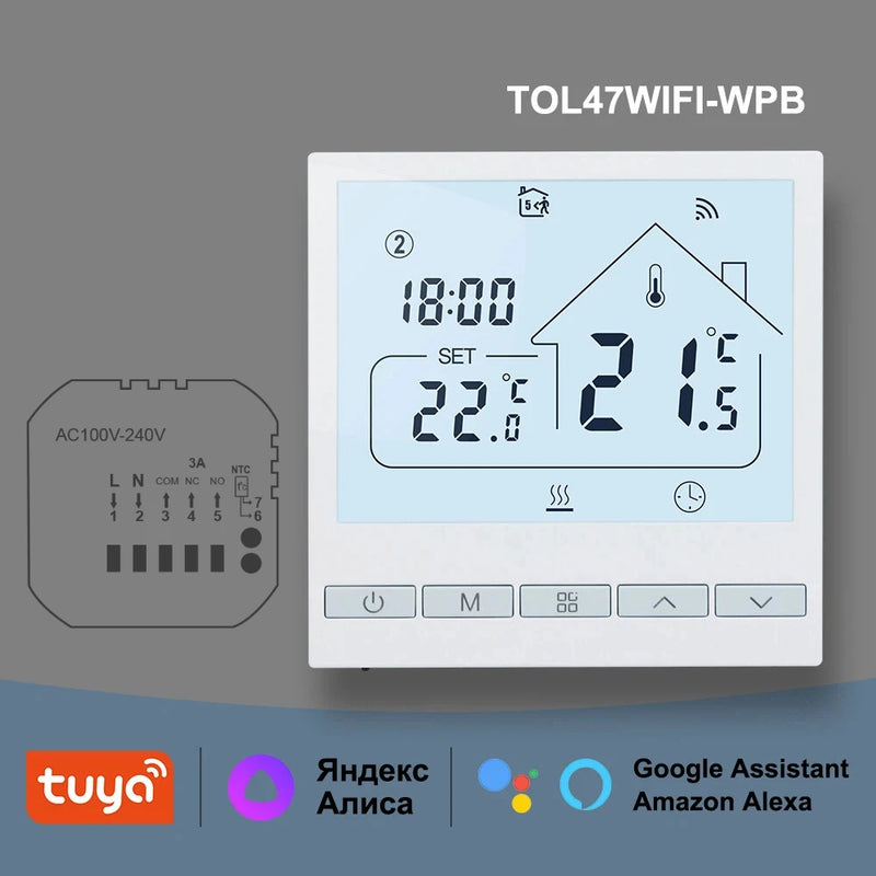 Beok Tuya Smart Home WIFI Floor Thermostat with Alexa Yandex Google Control Warm Underfloor Heating Temperature Regulator 220V