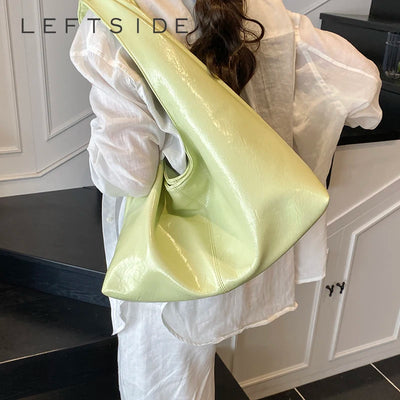 LEFTSIDE High-capacity Shoulder Bags for Women PU Leather | SAMAG