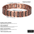 ARADOO Copper Bracelet for Men 100% Pure Copper Magnetic Link Bracelets Jewelry Gift with Adjustable Sizing Tool
