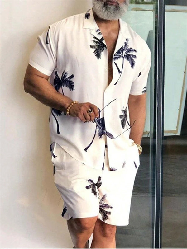 Men's New Hawaiian Short-Sleeved Shirt Shorts Set Summer | SAMAG