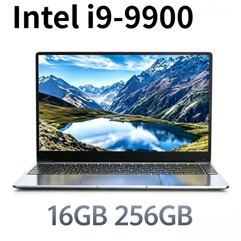 Ultra Slim 15.6 Inch Laptop 32GB RAM 512GB 1TB SSD Intel Core i9 9900 8C 16T 5GHz Gaming Notebook Office 1920x1080
