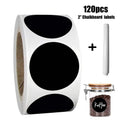 120pcs 5cm Chalkboard Labels with Pen Round Stickers Black Circle Labels Dot Stickers for Office Classroom Home School Crafts