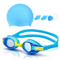 Kids Swim Goggles and Silicone Cap Set with Nose Clip | SAMAG