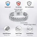 15MM Chunky Watch Band Bracelets for Men,19CM Magnetic Stainless Steel Links Wristband,Stylish Jewelry Gifts for Dad Husband Son