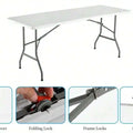 4FT/6FT Plastic Folding Table, Shooting Table, HDPE Portable Picnic Table Outdoor, For Camping, Party, Wedding, Picnic