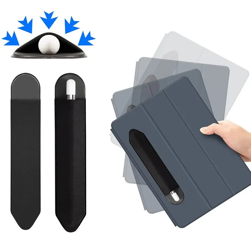Universal Sticky Stylus Holder, Self-Adhesive Sleeve Pouch for Apple iPad Pencil 1/2, Attached Pen Bag Holder