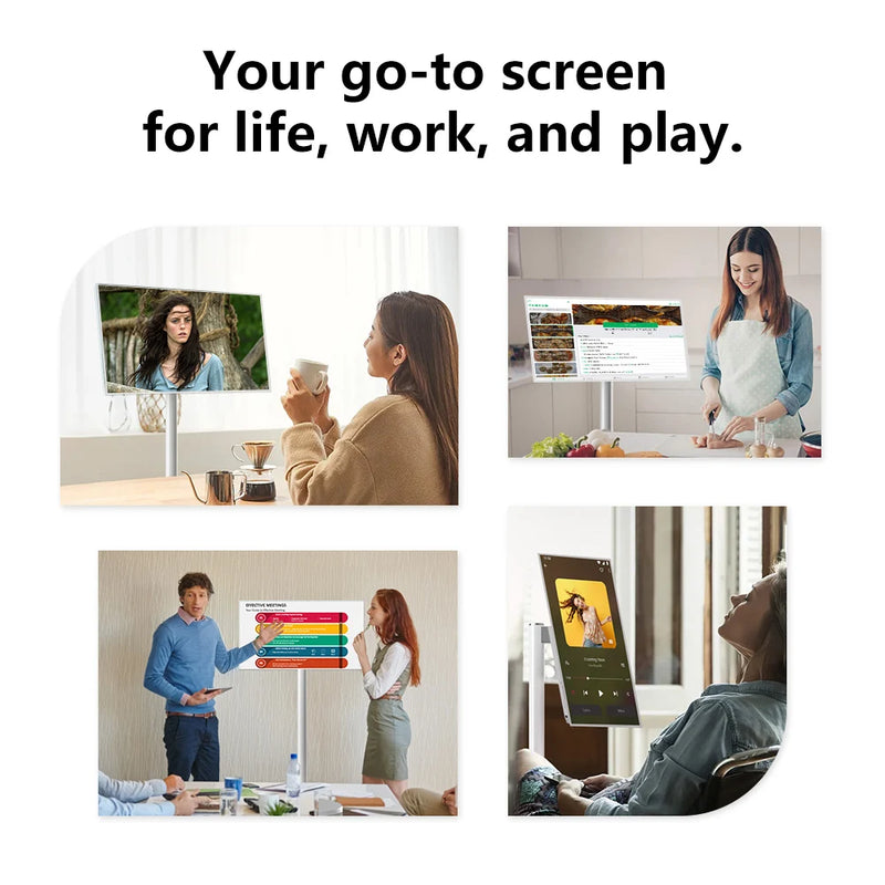 Full Movement 21.5inch Smart Android TV for Sport,work,home Using with Touch with 5G Wifi Android Big Tablet Portable Rolling Tv