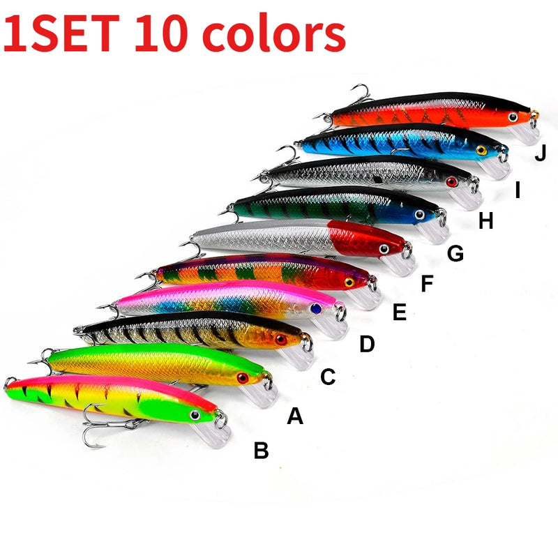/Set 3D Crystal Minnow Glow in Dark Fishing Lure 95mm | SAMAG
