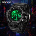 SANDA 6229 Men Outdoor Sports Watch Waterproof Analog Digital Show Multifunction Big Dial Electronic Wristwatch style Male Cloc