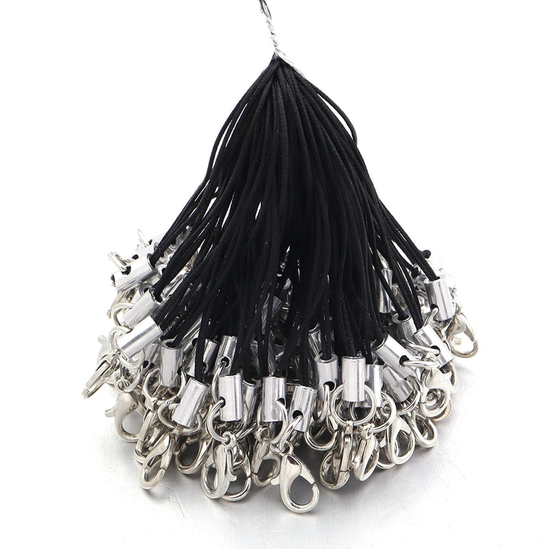 20/100PCS Strap Charm Cord Lanyard Lariat Strap Cords Lobster Clasp Rope Keychains Hooks Mobile Set Charms Jewelry Accessories