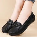 Fashion Genuine Leather Women Flats Black Nurse Shoes Moccasins Ballet Flats Oxford Women Shoe Casual Plus Size Shoes Female