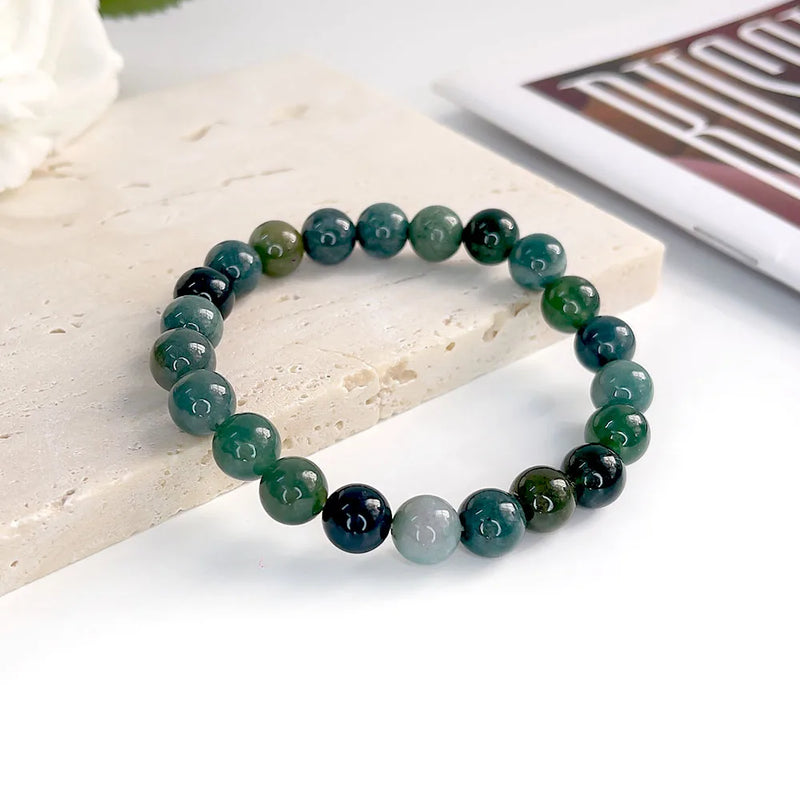 Natural Stone Beads Bracelet For Women Men Agate Crystal Quartzs Aquamarines Jades Jewelry Agates Elastic Bangle Bracelets 6 8mm
