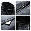 Winter High-end Men's Hooded Leather Jacket with Waterproof Windproof and Plush Insulation Men Clothing