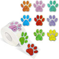 50 - Dog Cat Bear Paw Labels Stickers 1inch Colorful Print | SAMAG