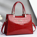 Luxury Bright Leather Ladies HandBags High-end Crocodile  Messenger Bags Boston Ladies Shopping Shoulder Tote Bags Crossbody Bag