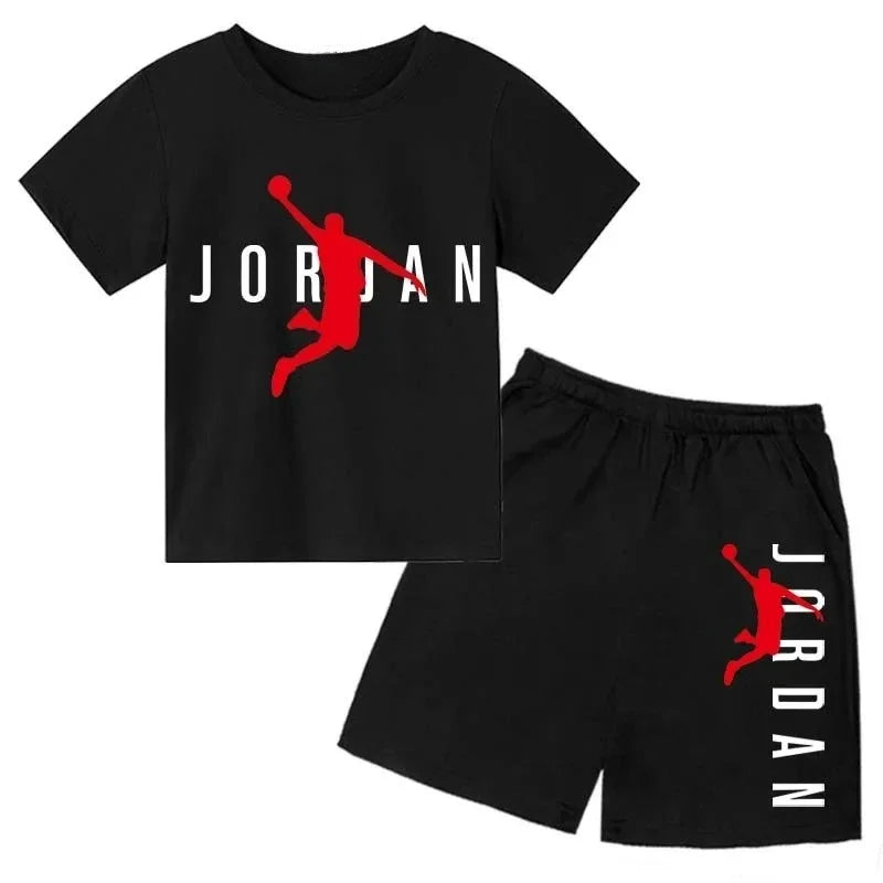 Summer Brand Letter Print Short Sleeve Kid T - shirt+shorts - View 4 | SAMAG