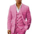 3 piece Linen Summer Men Suits for Wedding Groom Tuxedos 2026 Casual Beach Custom Man Suit Set Jacket Vest with Pants Man Fahion