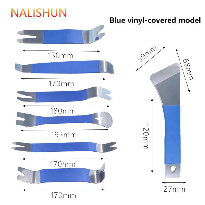 Car Audio Removal Tool Skid Plate Stainless Steel Plastic Door Plate Removal Rubber Buckle Buckle Skid Plate Driver 7pcs set